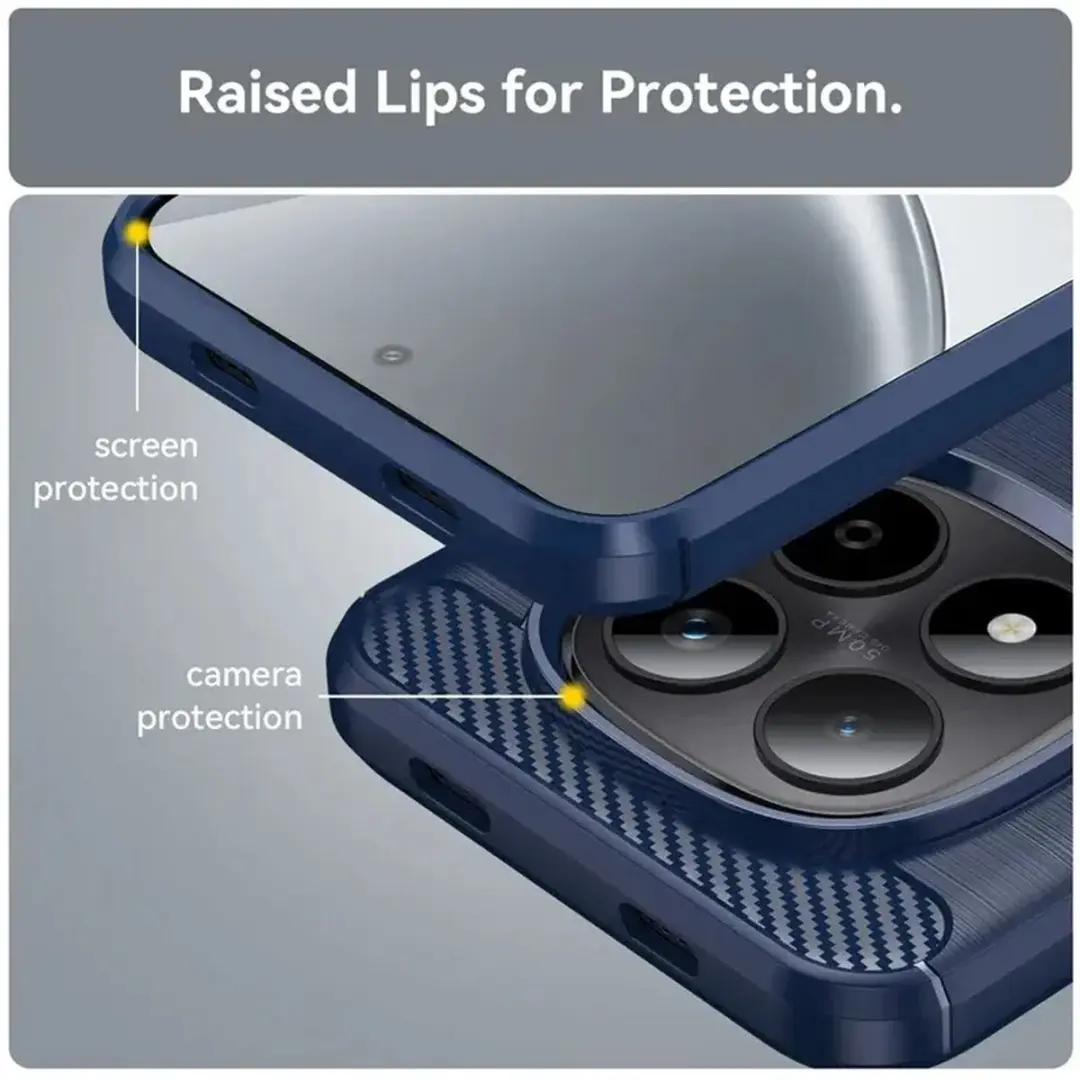 Selected Geborsteld TPU Hoesje Xiaomi Redmi Note 15 Pro Plus - Blauw