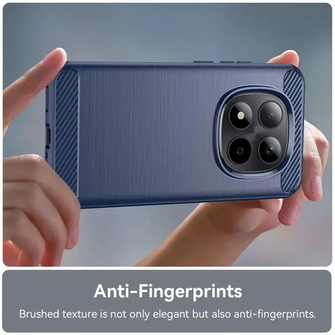Selected Geborsteld TPU Hoesje Xiaomi Redmi Note 15 Pro Plus - Blauw