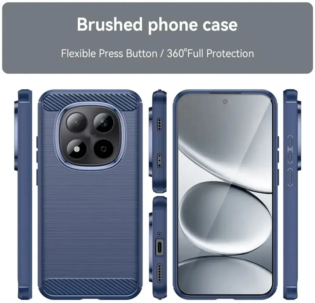 Selected Geborsteld TPU Hoesje Xiaomi Redmi Note 15 Pro Plus - Blauw