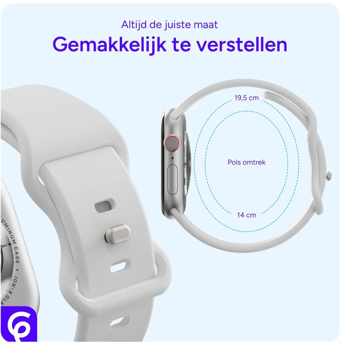 Selected SBG Siliconen Bandje Apple Watch 7 45mm - Wit