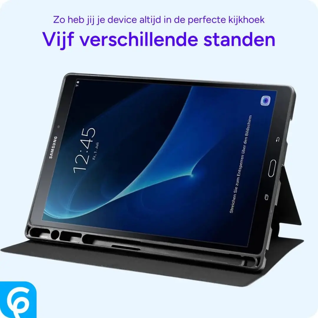 Selected Tablethoes Samsung Galaxy Tab A 10.1 (2016) - Tri-Fold Book Case - Zwart