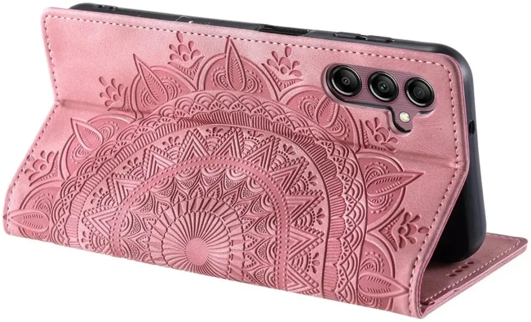 Selected Hoesje Mandala Book Case Samsung Galaxy A16 - Roze Goud - 2 Pasjes