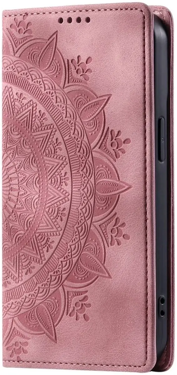 Selected Hoesje Mandala Book Case Samsung Galaxy A16 - Roze Goud - 2 Pasjes