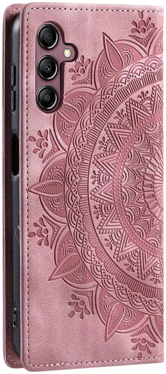Selected Hoesje Mandala Book Case Samsung Galaxy A16 - Roze Goud - 2 Pasjes