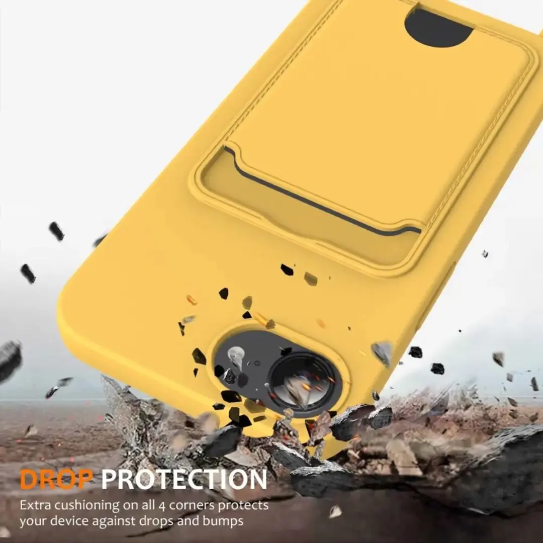 Selected by GSMpunt.nl iPhone Hoesje Geel - Met Koord & Pasjeshouder