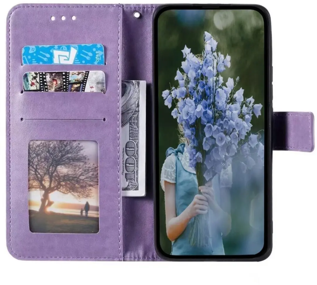 Selected Hoesje Samsung Galaxy A35 Mandala - Paars - 3 Pasjes