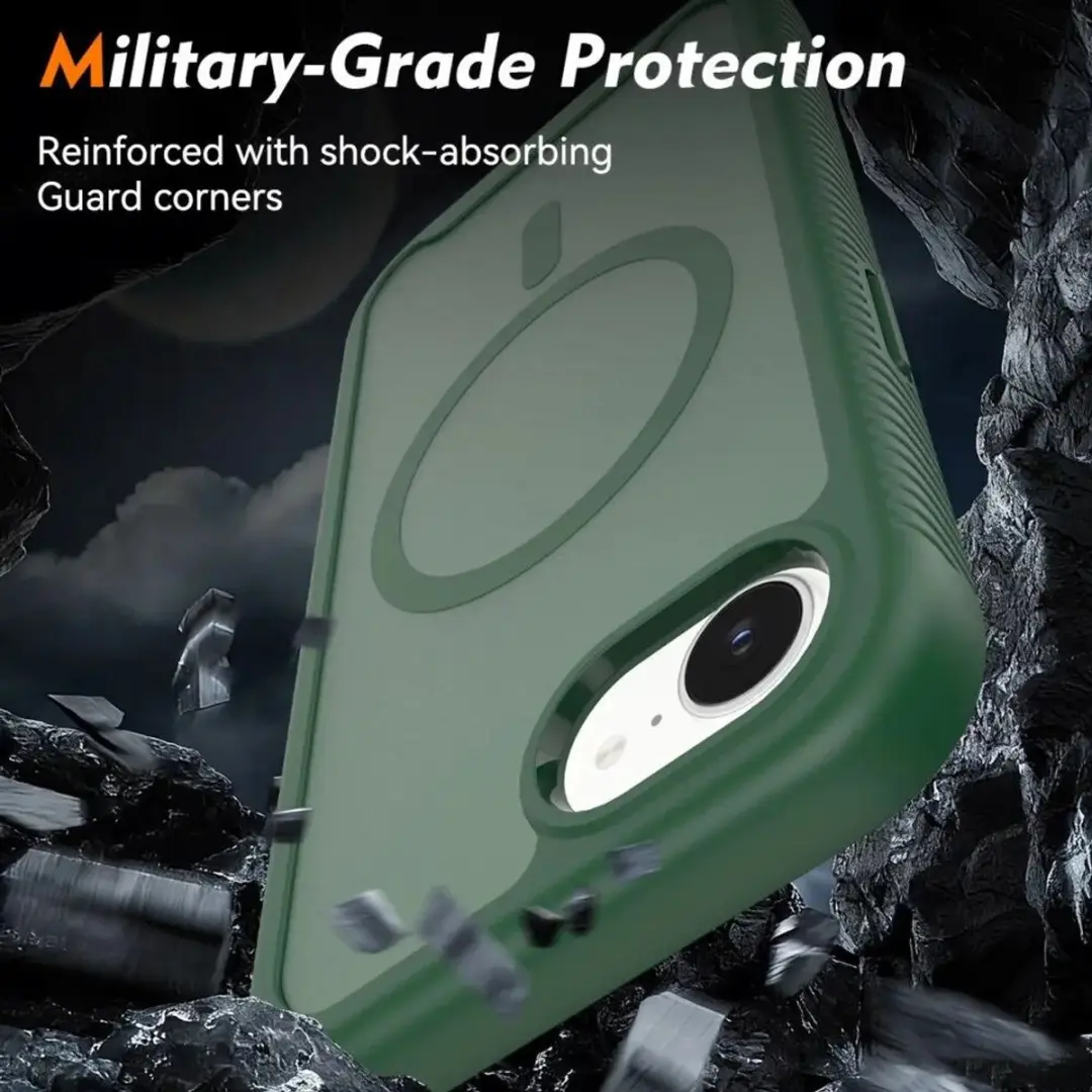 Selected Hoesje iPhone 16/17 Full Protect Matte Groen - MagSafe