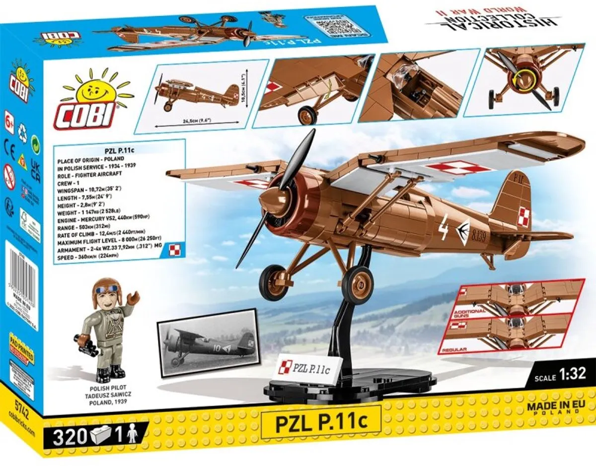 Cobi PZL P-11c - 320 Onderdelen - Meerkleurig