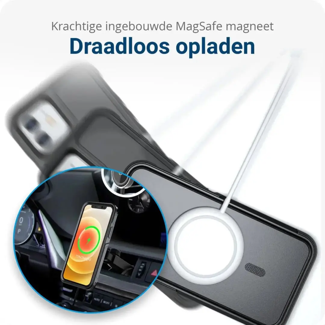 Selected by GSMpunt.nl iPhone 12/12 Pro MagSafe Hoesje - Dual-Layer Zwart