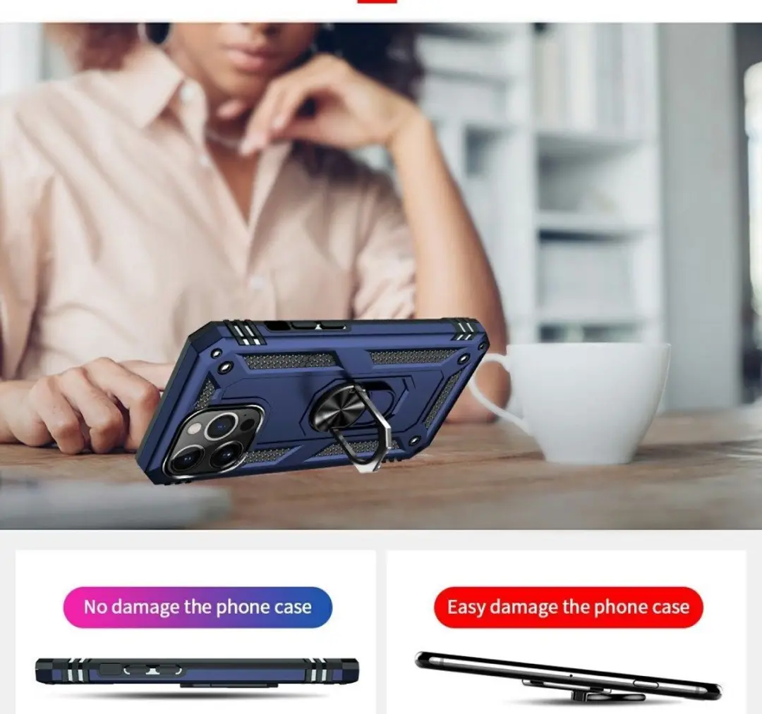 Selected Magnetisch Armor Hoesje iPhone 13 Pro Max - Blauw - afbeelding 6 van 6