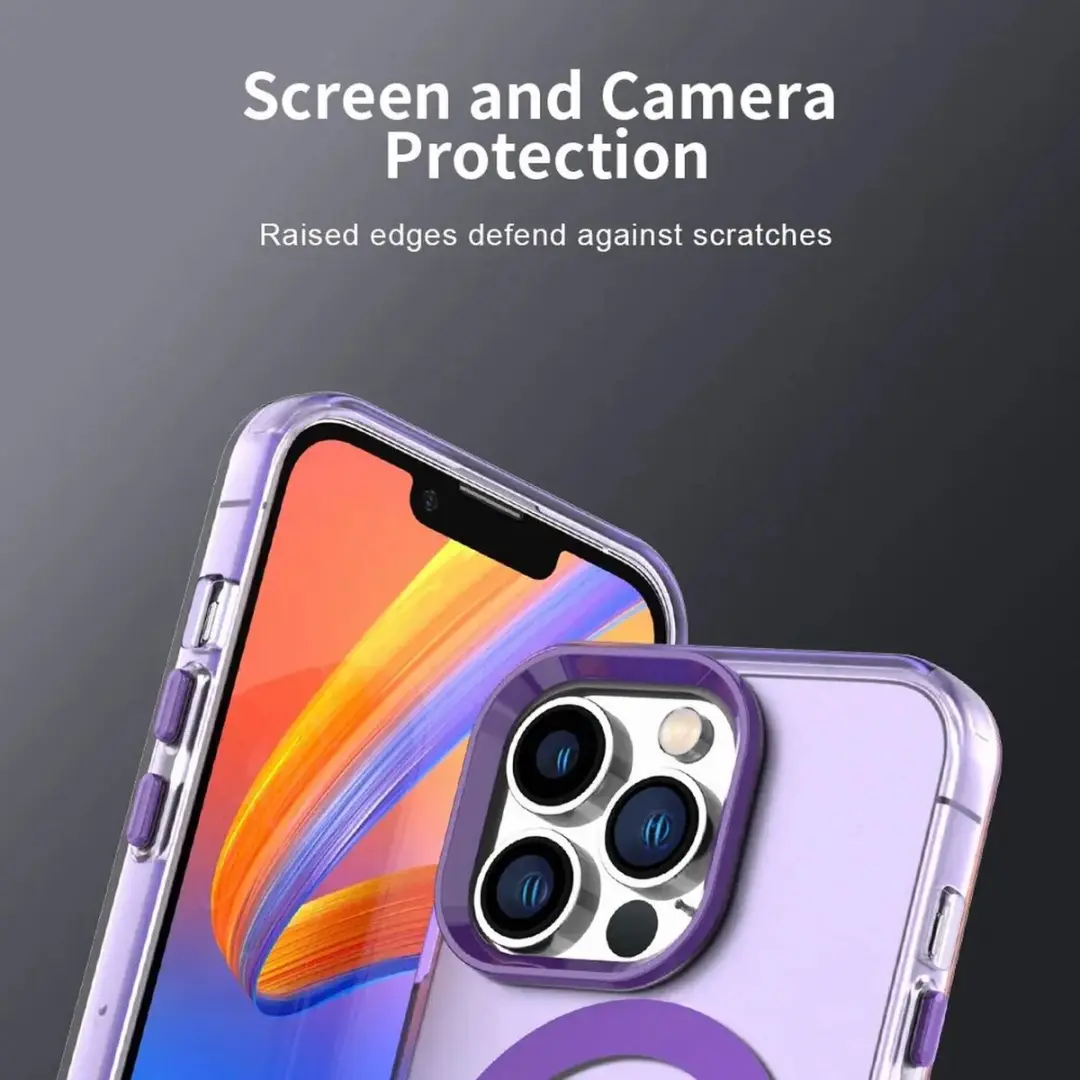 Selected MagSafe Backcover iPhone 14 Pro - Paars & Transparant
