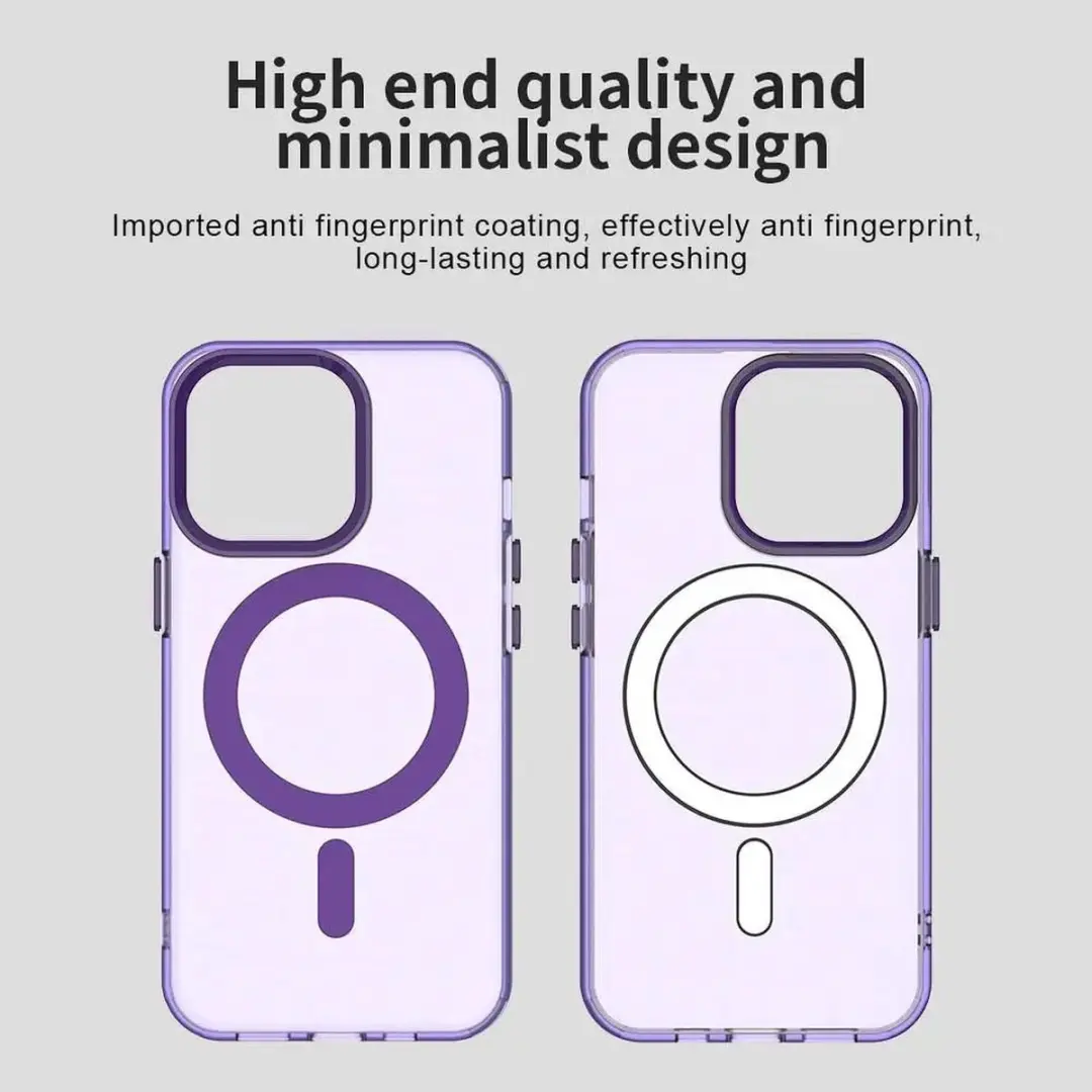 Selected MagSafe Backcover iPhone 14 Pro - Paars & Transparant