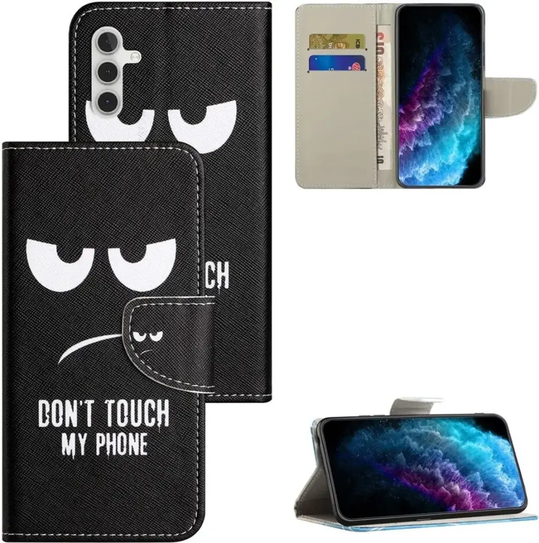 Selected Hoesje Samsung Galaxy A37 Book Case - Magneet Sluiting - 2 Pasjes - Zwart