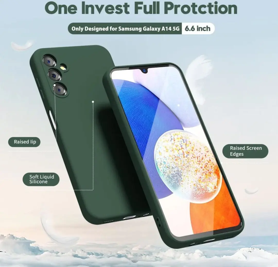 Selected Hoesje Samsung Galaxy A14 - Dun TPU Donkergroen