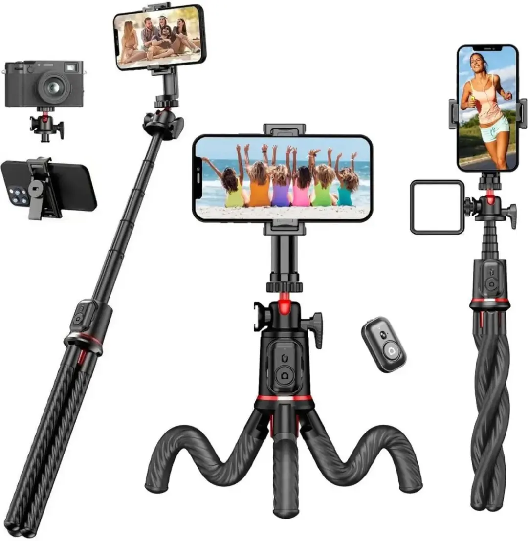 Selected SBG Universele Selfie Stick - Flexibele Octopus Tripod - Zwart
