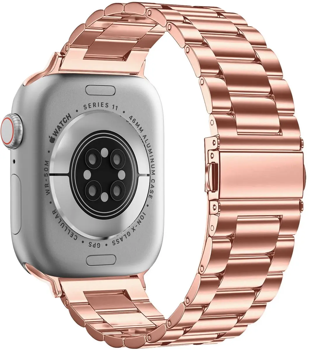 Selected SBG RVS Schakelbandje Apple Watch - 38-42mm - Roze Goud