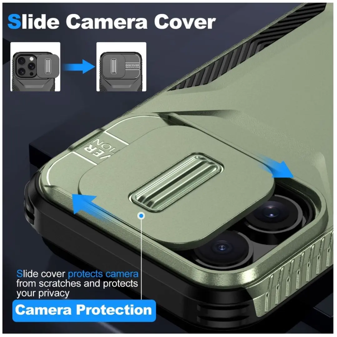 Selected iPhone 14 Pro Hoesje Groen - Camera Slider
