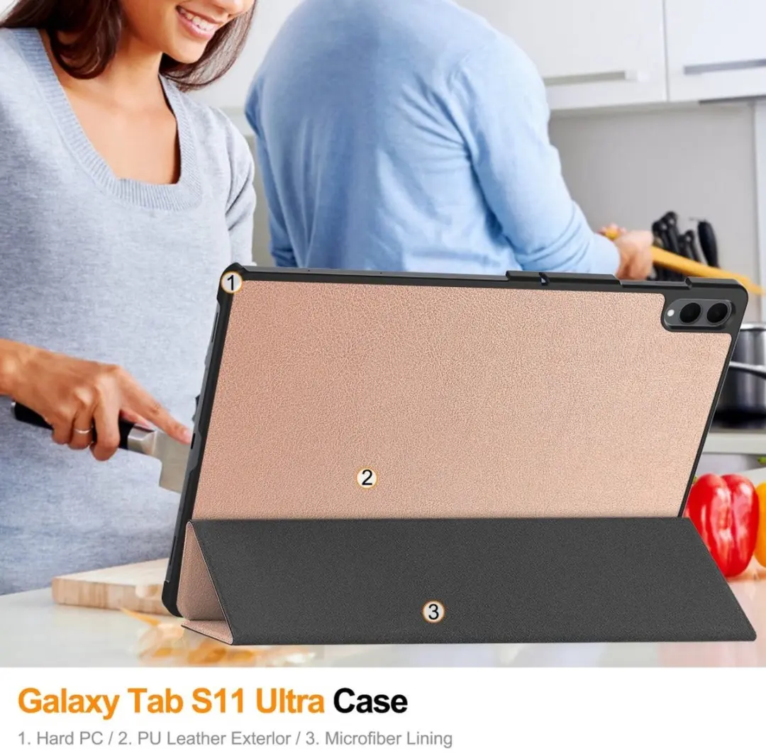 Selected by GSMpunt Samsung Galaxy Tab S11 Ultra Book Case - Roze Goud