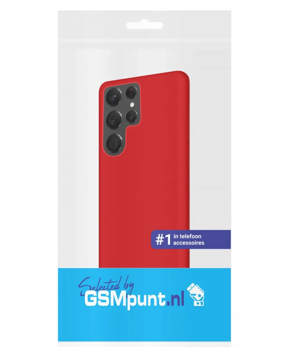Selected Siliconen Hoesje Samsung Galaxy S22 Ultra - Rood