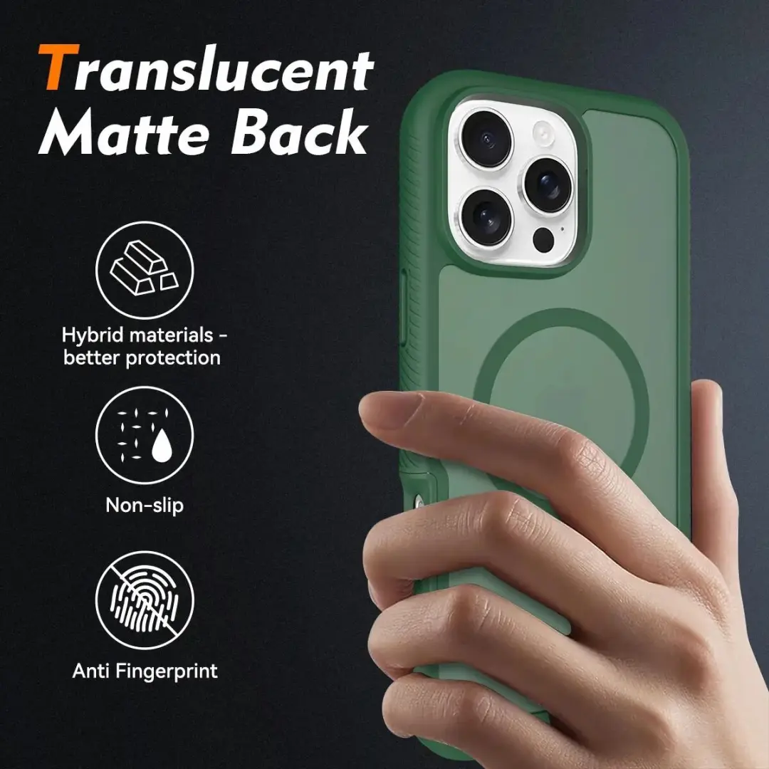 Selected Hoesje iPhone 16 Pro Max Matte Groen - Ingebouwde Screenprotector - afbeelding 6 van 6
