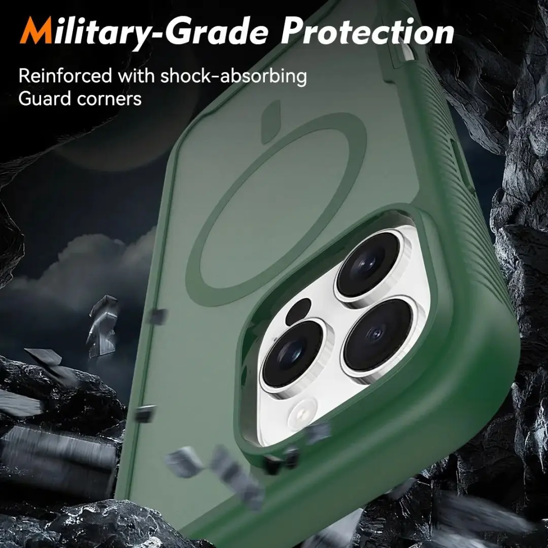 Selected Hoesje iPhone 16 Pro Max Matte Groen - Ingebouwde Screenprotector