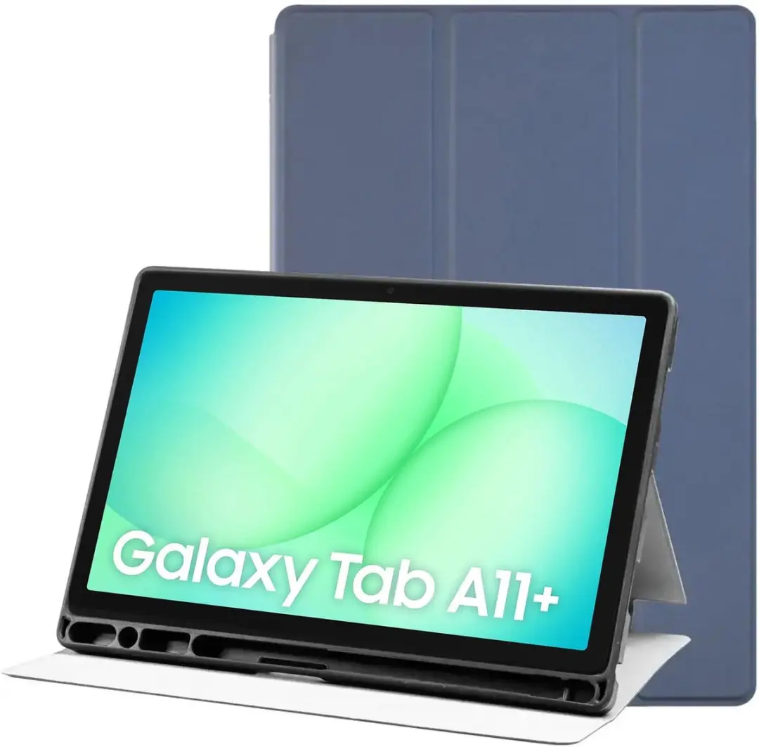 Selected Tablethoes Samsung Galaxy Tab A11 Plus Tri-Fold Kunstleer Blauw