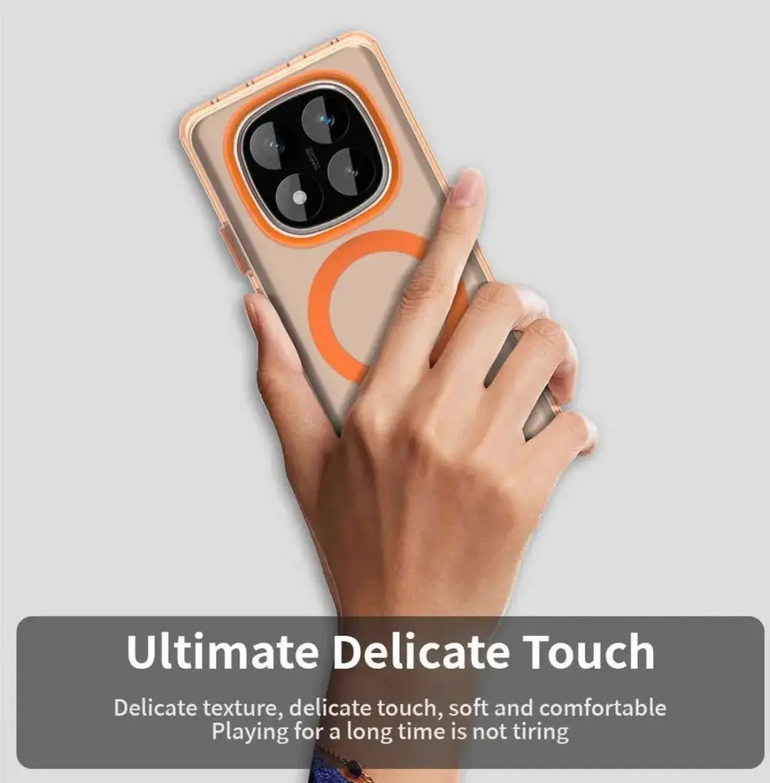 Selected MagSafe Backcover Xiaomi Poco X7/Redmi Note 14 Pro - Oranje & Transparant