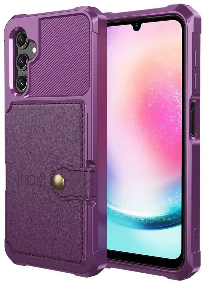 Selected Portemonnee Hoesje Samsung Galaxy A15 - 4 Pasjes - Paars