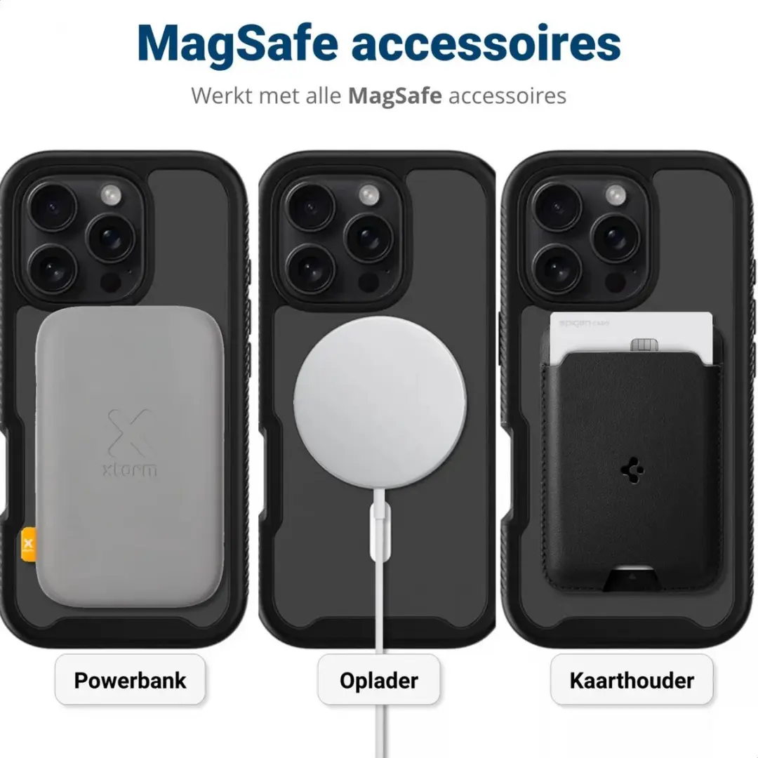 Selected by GSMpunt.nl iPhone 16 Pro Max Hoesje - MagSafe - Zwart/Transparant