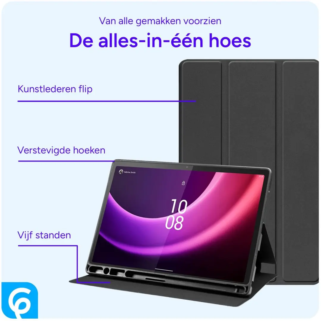 Selected Tablet Hoes Lenovo Tab P11 Gen 2 - Tri-Fold Book Case - Zwart