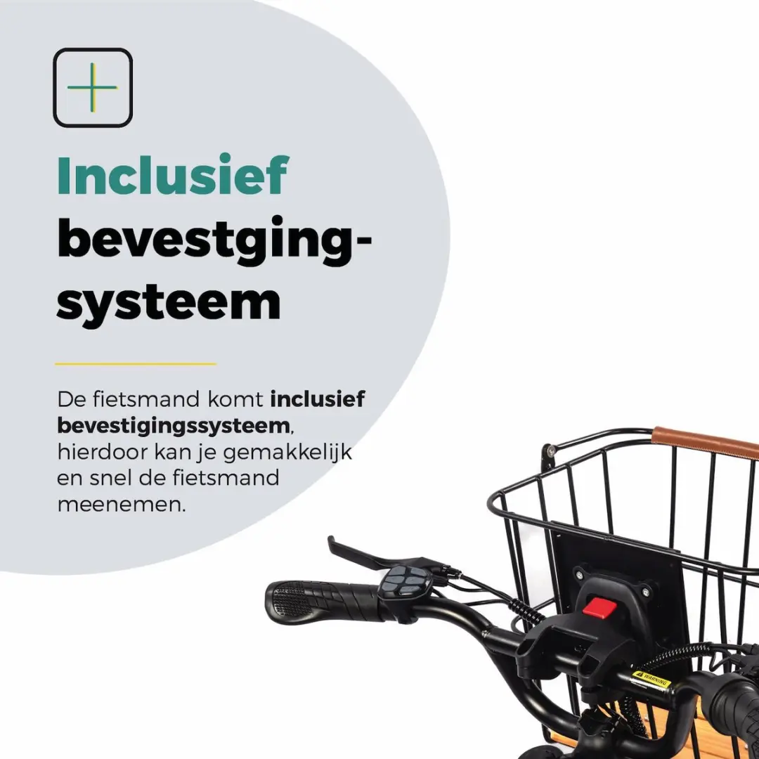 Voltano Stalen Fietsmand 23L - Zwart/Bruin