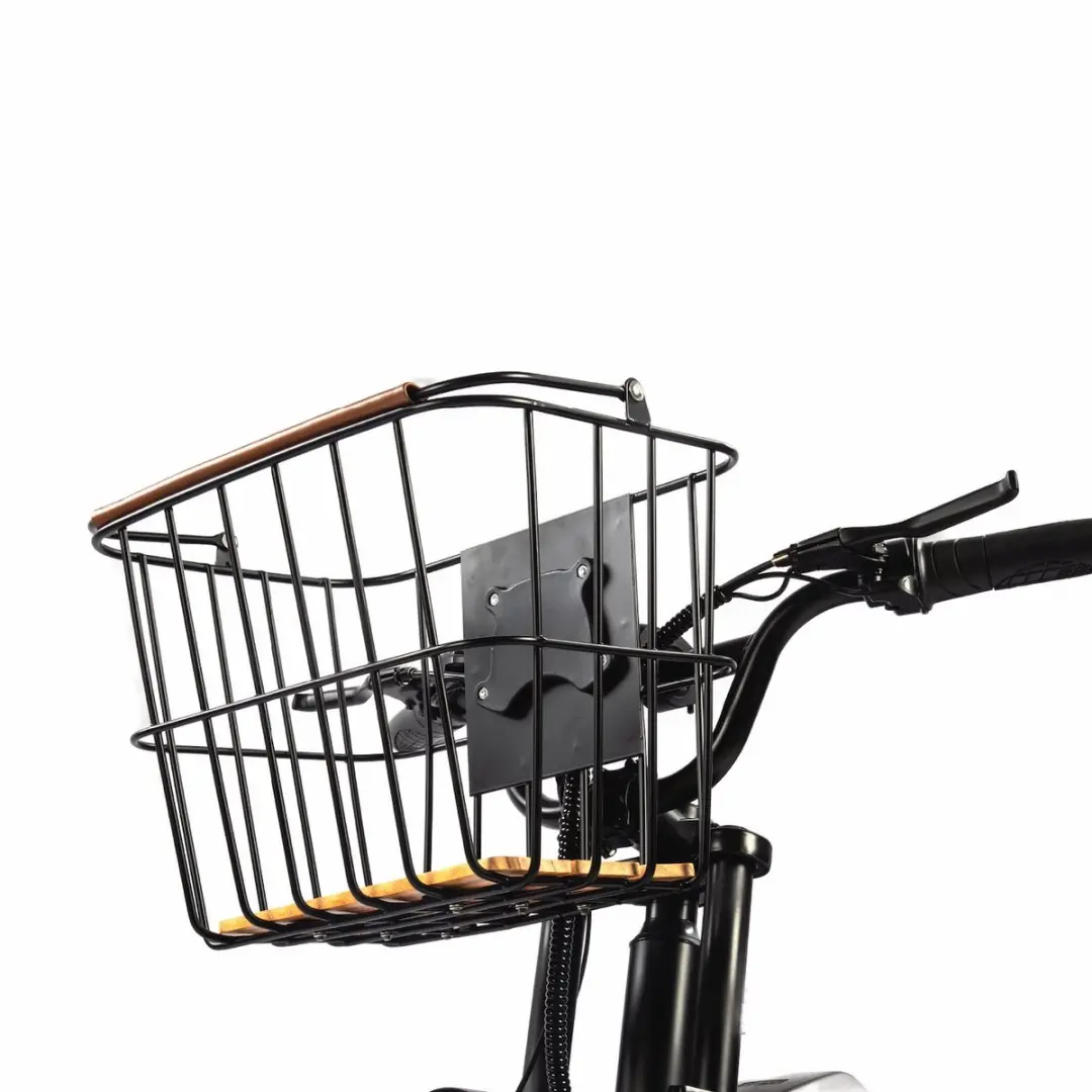 Voltano Stalen Fietsmand 23L - Zwart/Bruin - afbeelding 6 van 6