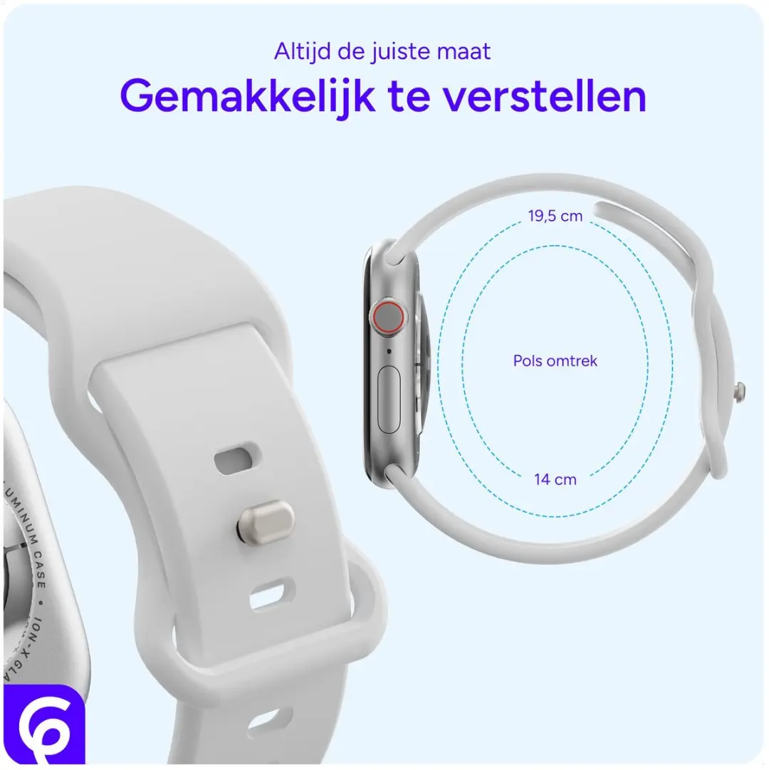 Selected SBG Siliconen Horlogebandje Apple Watch - 42/44/45/46/49mm Wit