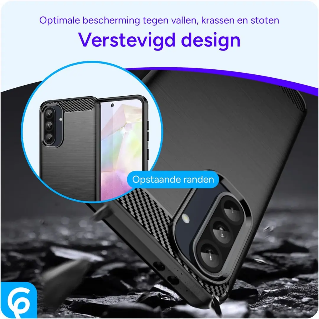 Selected Geborsteld TPU Hoesje Samsung Galaxy A56 - Zwart