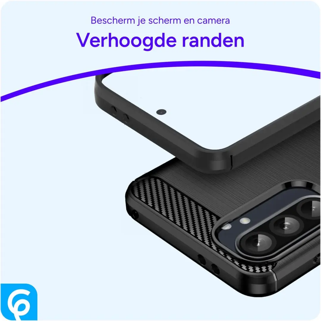 Selected Geborsteld TPU Hoesje Samsung Galaxy A56 - Zwart