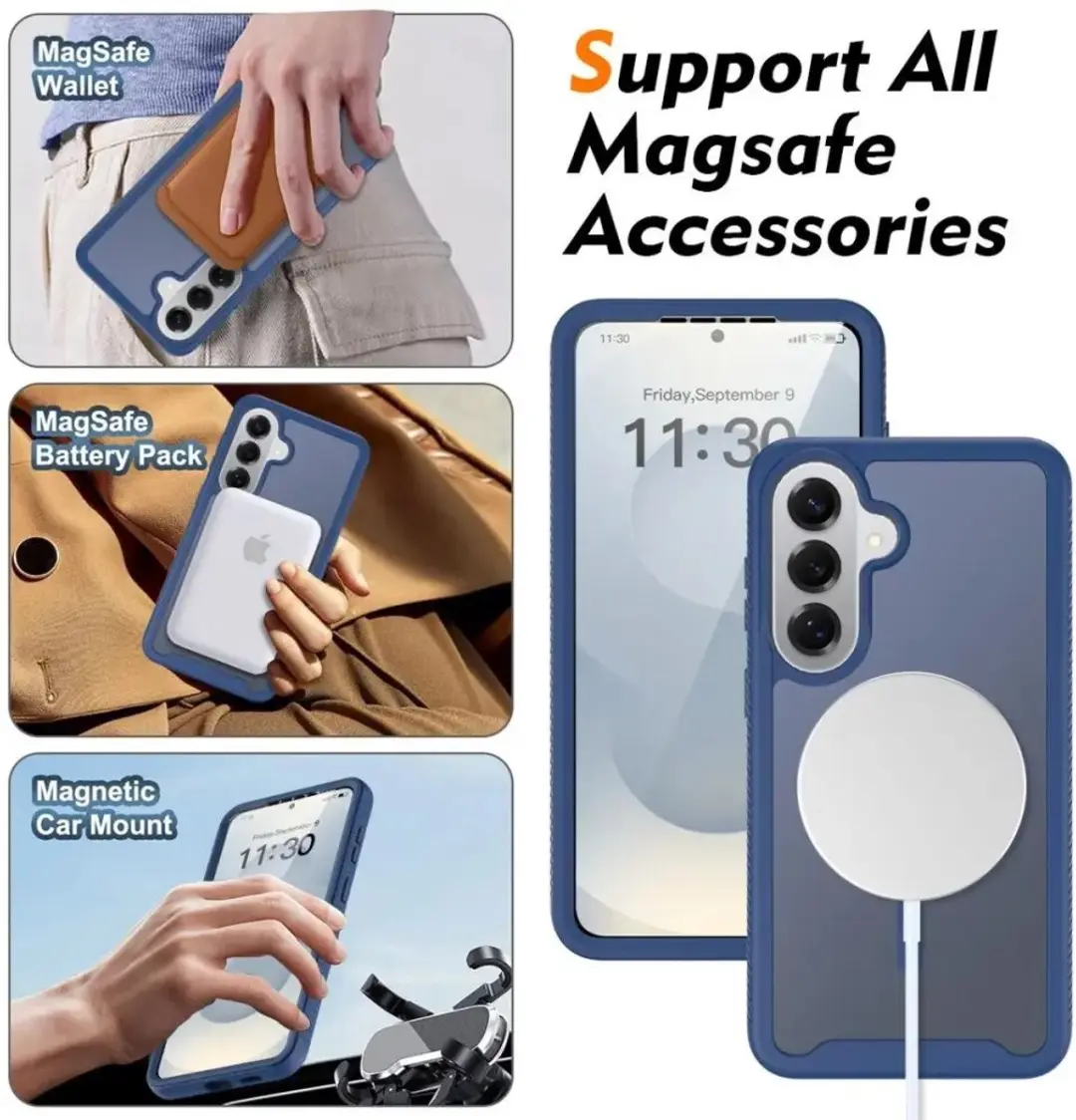 Selected Hoesje Samsung Galaxy S25 Plus - Matte Blauw - MagSafe