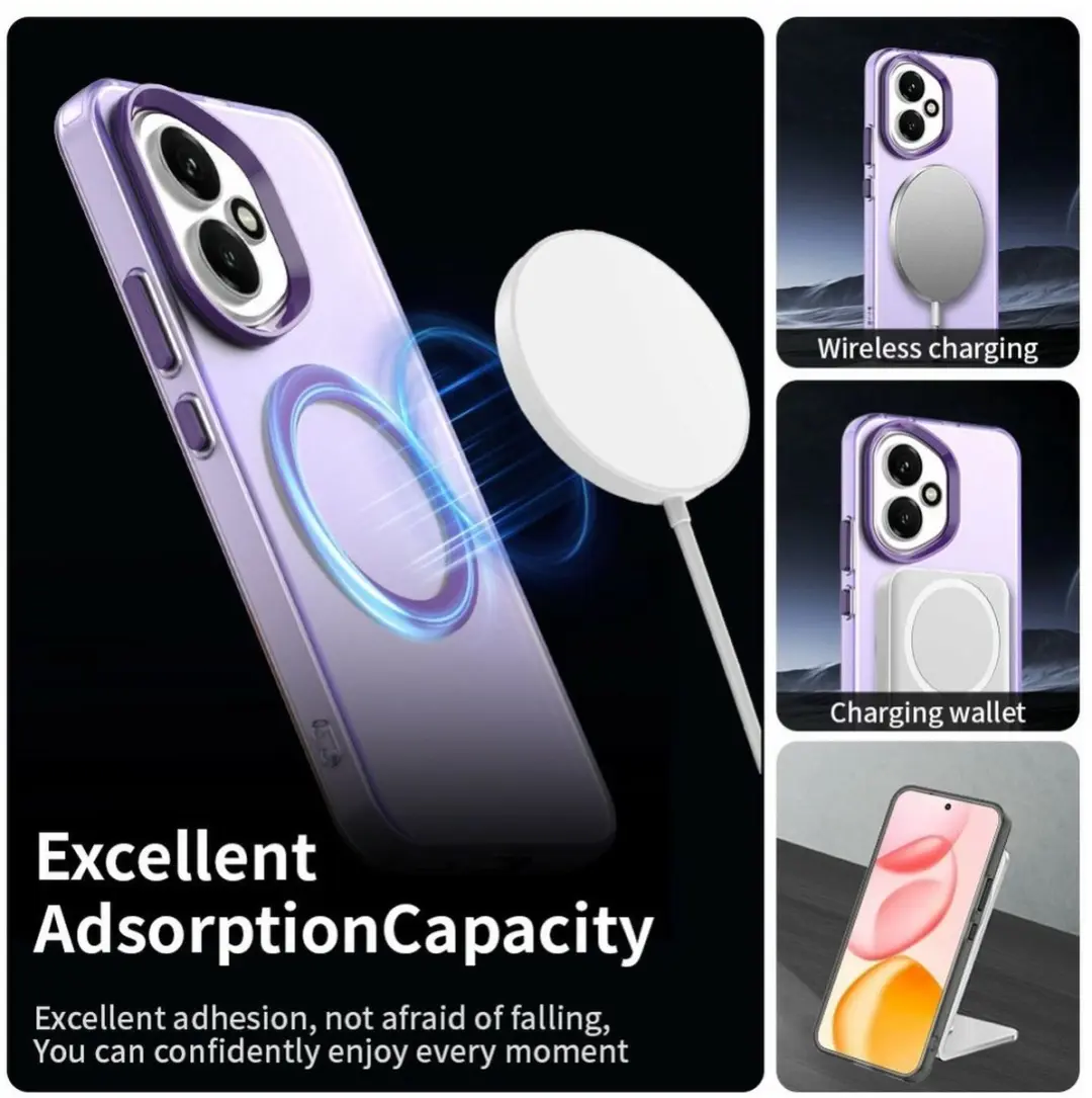 Selected MagSafe Backcover Honor 400 - Paars & Transparant