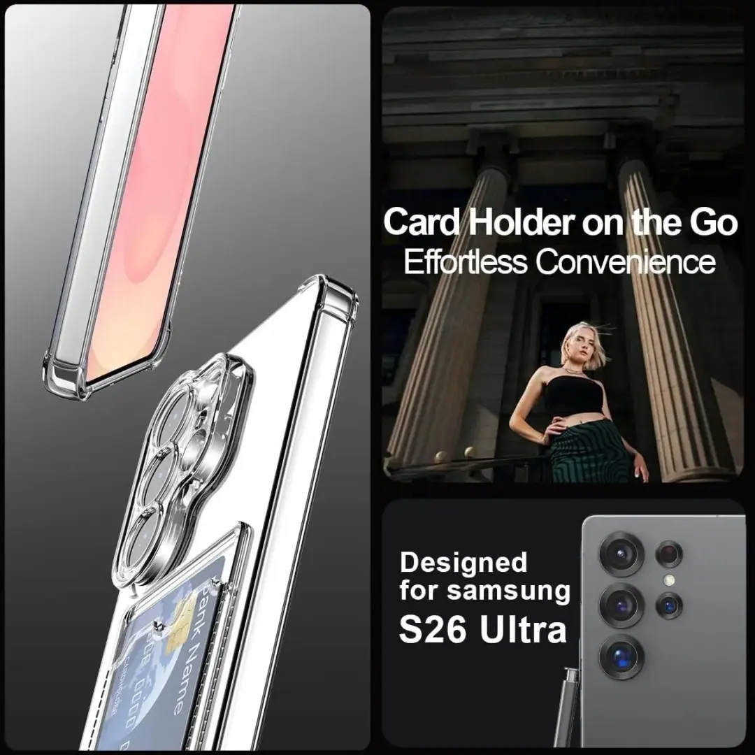 Selected Hoesje Samsung Galaxy S26 Ultra - Transparant - Pasjeshouder
