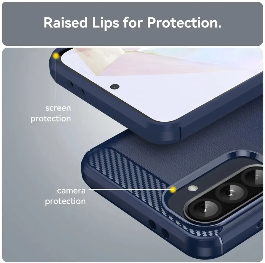 Selected Geborsteld TPU Hoesje Samsung Galaxy A56 - Blauw
