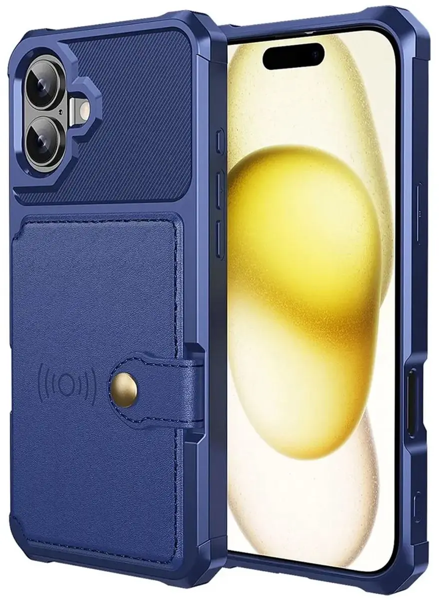 Selected Portemonnee Hoesje iPhone 17 - Blauw - 4 Pasjes