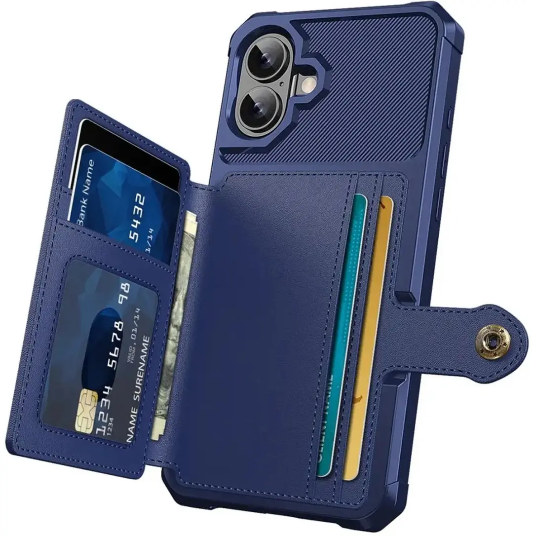 Selected Portemonnee Hoesje iPhone 17 - Blauw - 4 Pasjes - afbeelding 6 van 6