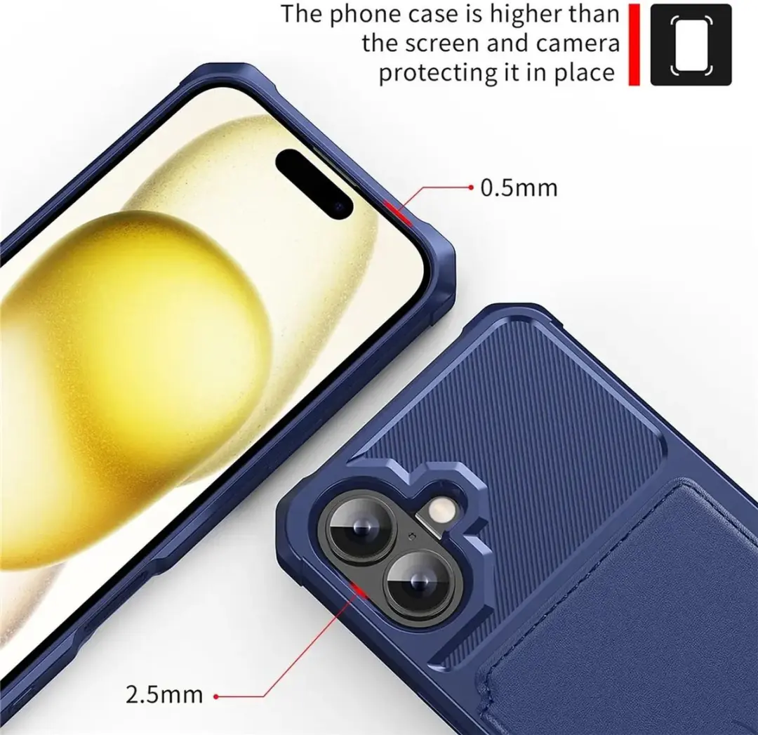 Selected Portemonnee Hoesje iPhone 17 - Blauw - 4 Pasjes