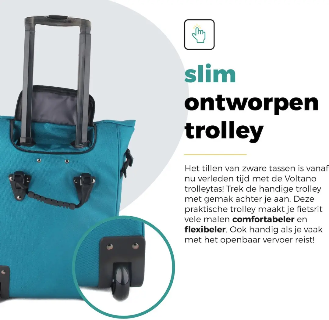 Voltano Fietstrolley Tas 32L - Turquoise Blauw