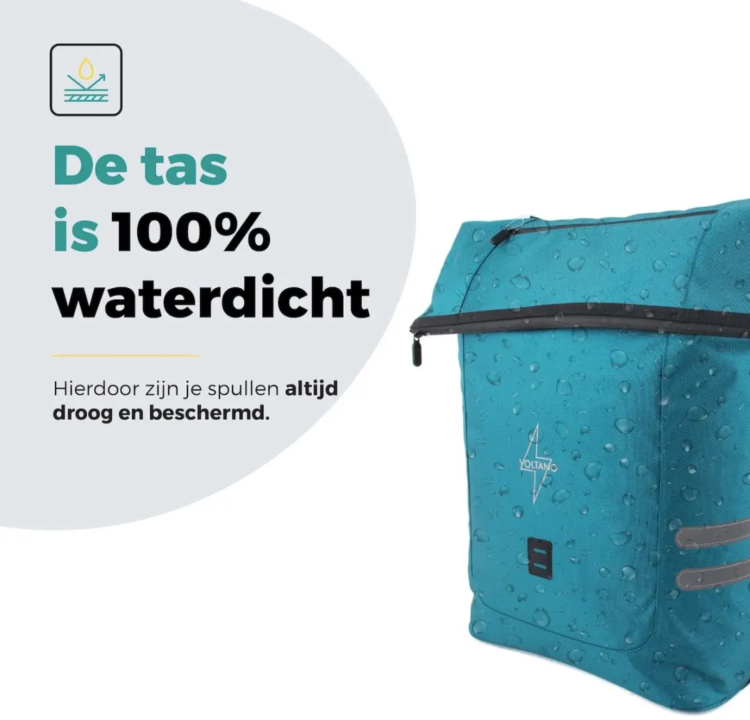 Voltano Fietstrolley Tas 32L - Turquoise Blauw