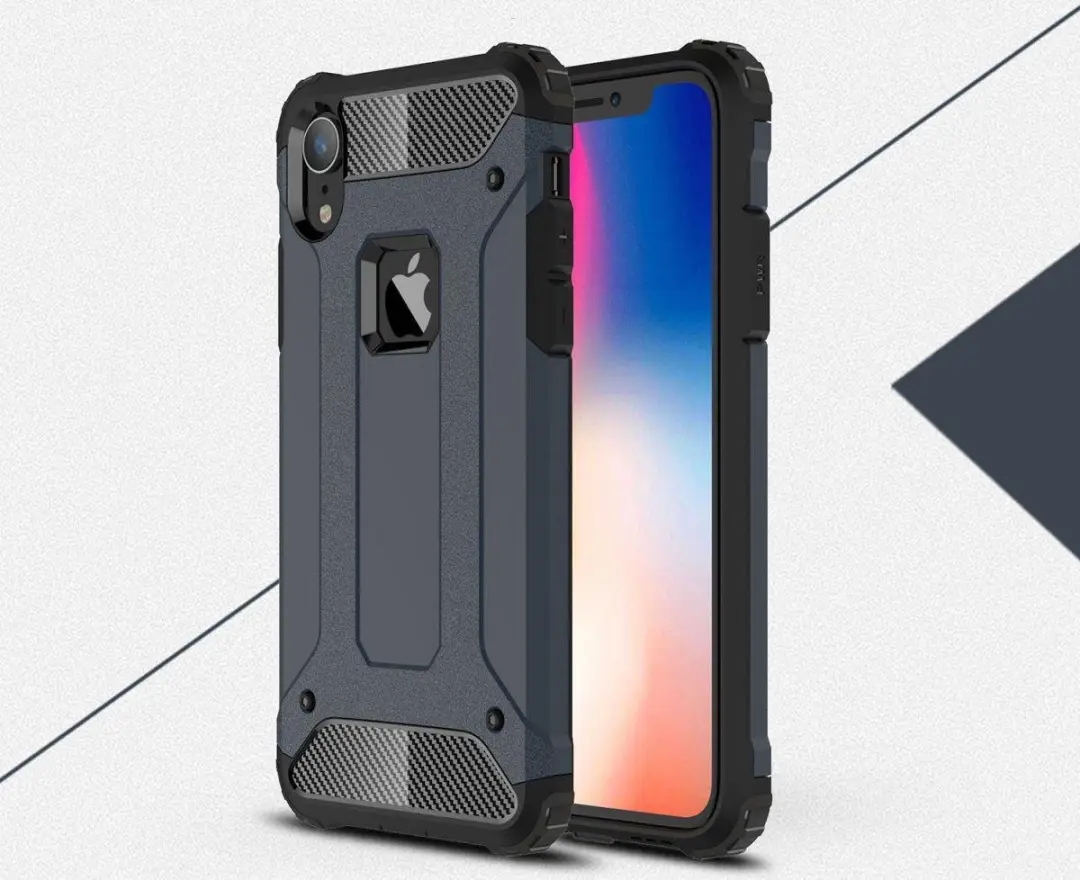 Selected Hoesje iPhone XR Hybride Blauw - Schokbestendig