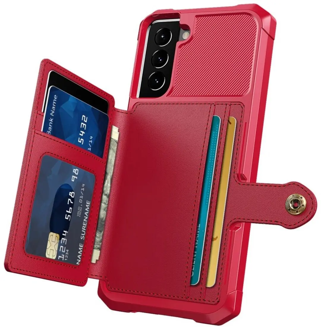 Selected Portemonnee Hoesje Samsung Galaxy S22 - 4 Pasjes - Rood