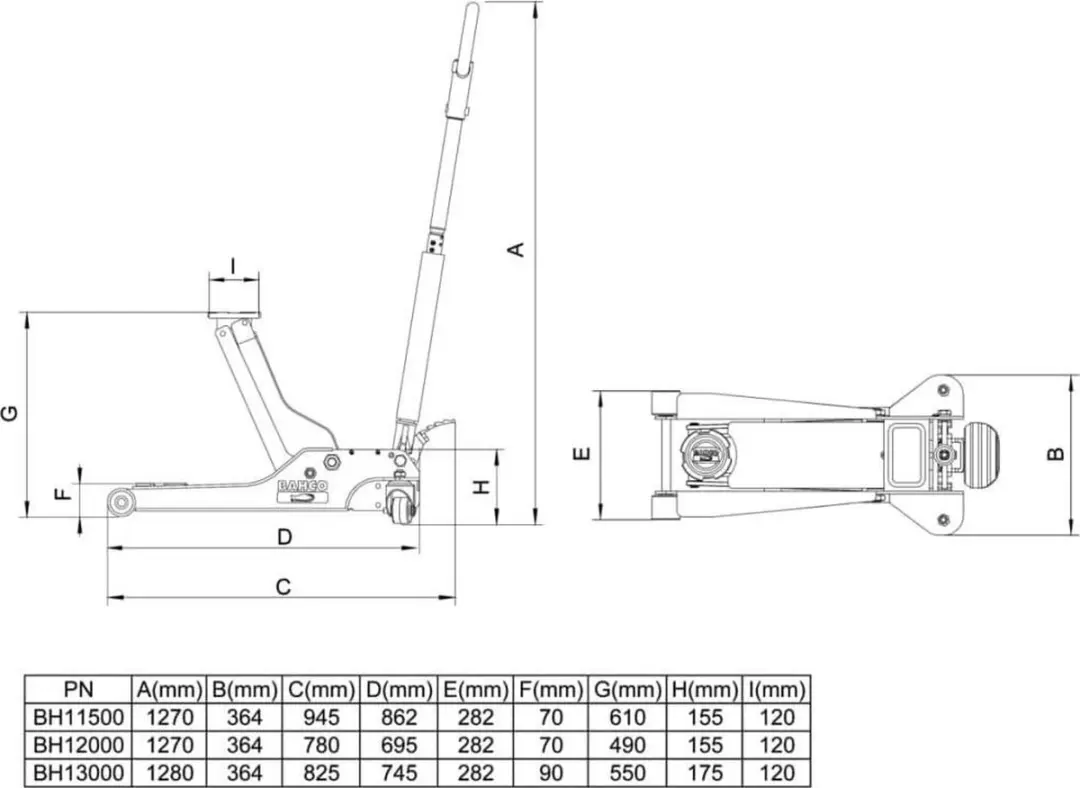 Bahco BH13000 Rolkrik - 3000kg - Multi