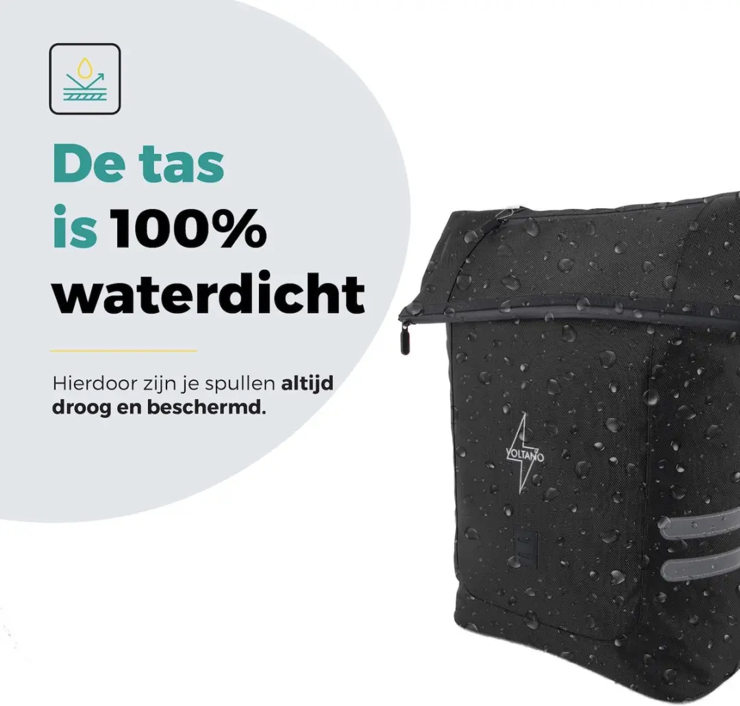 Voltano Fietstrolley Tas 32L - Zwart