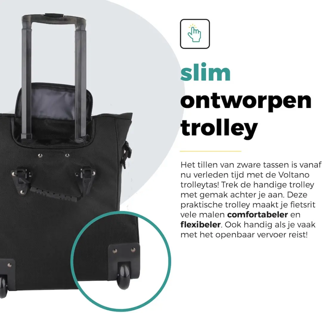 Voltano Fietstrolley Tas 32L - Zwart