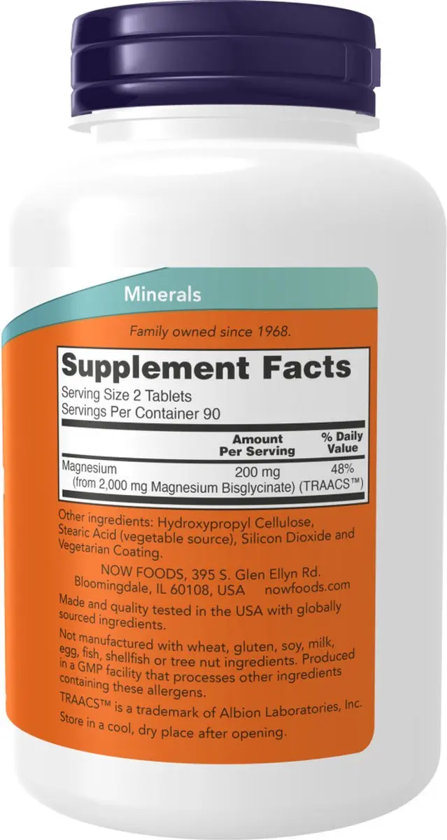 Now Foods Magnesium Glycinate 180 Tabletten